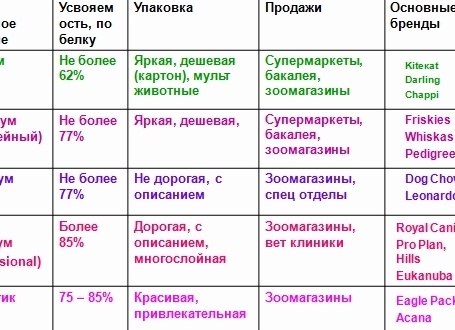 Разновидности кормов для собак и кошек
